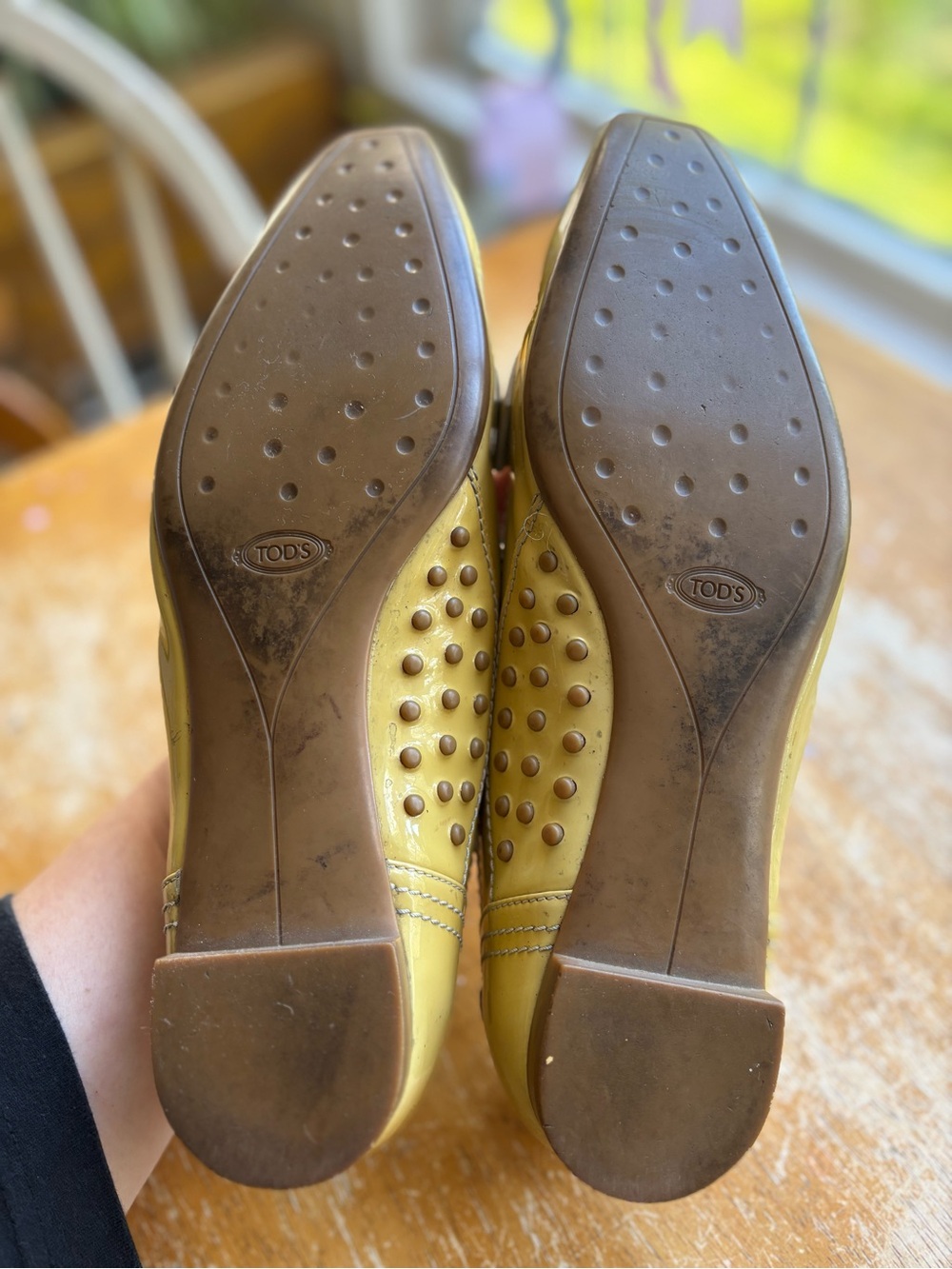 Tod's Yellow Patent Leather Pointed Toe Loafers women’s size 10. - Picture 10 of 11